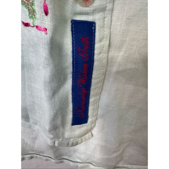 Robert Graham Men’s Embroidered Linen Button-up Shirt, size L - Picture 6 of 12